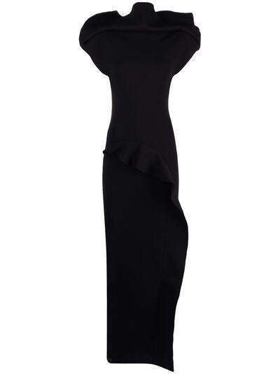 Rick Owens платье с оборками и объемными плечами