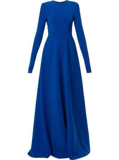 Carolina Herrera платье со складками и длинными рукавами