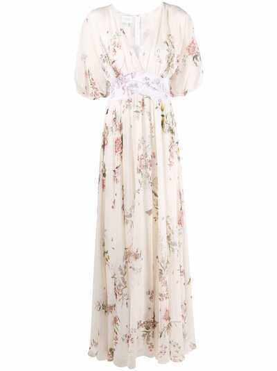 Giambattista Valli шелковое платье с цветочным принтом