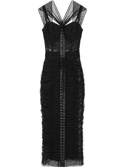 Dolce & Gabbana платье миди с тюлем