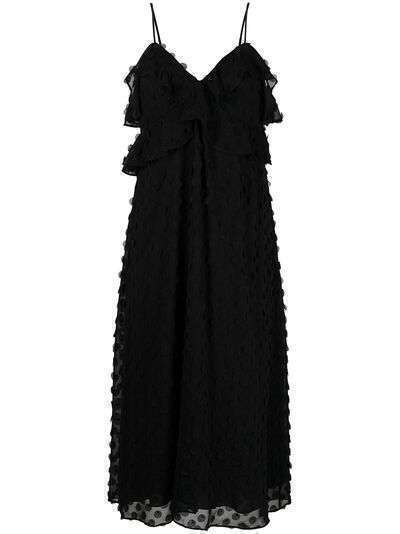 Zimmermann фактурное платье-комбинация с оборками