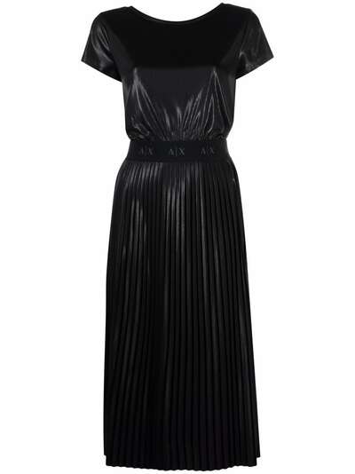 Armani Exchange платье с плиссированной юбкой