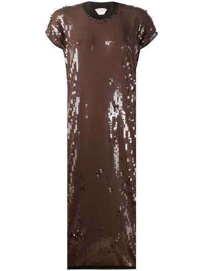 Bottega Veneta платье миди с пайетками