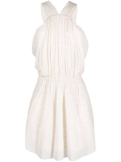 IRO платье мини с вырезом халтер и английской вышивкой