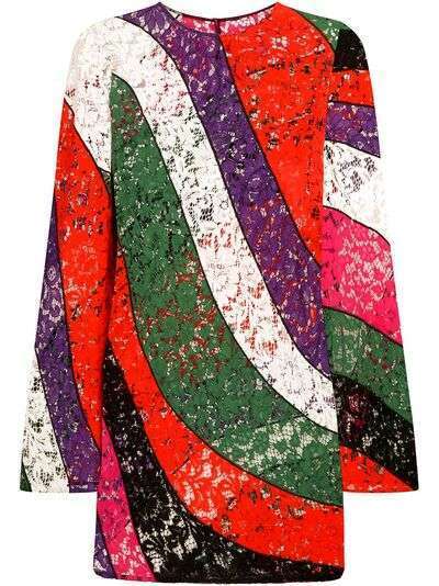 Dolce & Gabbana платье мини из цветочного кружева со вставками