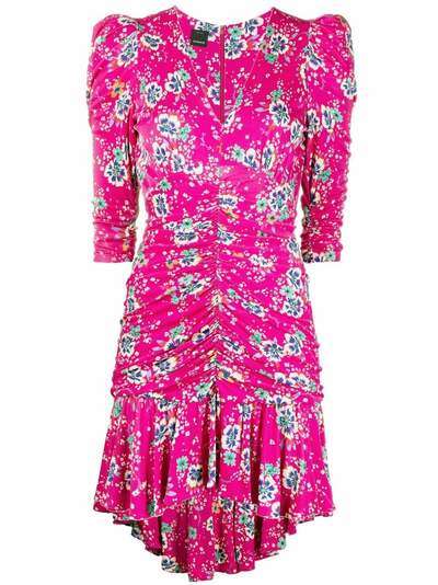 Pinko платье со сборками и цветочным принтом