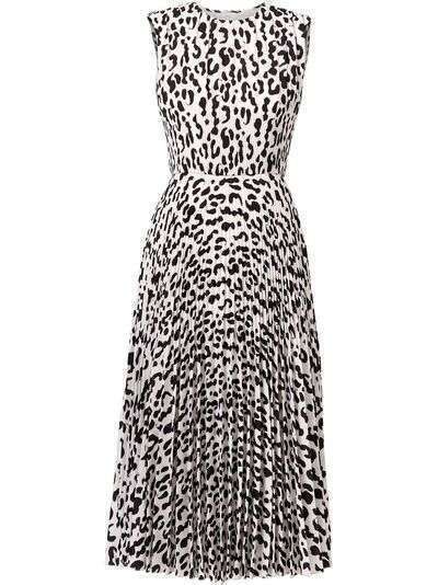 Jason Wu Collection плиссированное платье с леопардовым принтом