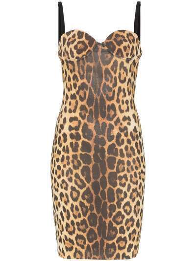 Moschino платье с бюстье и леопардовым принтом