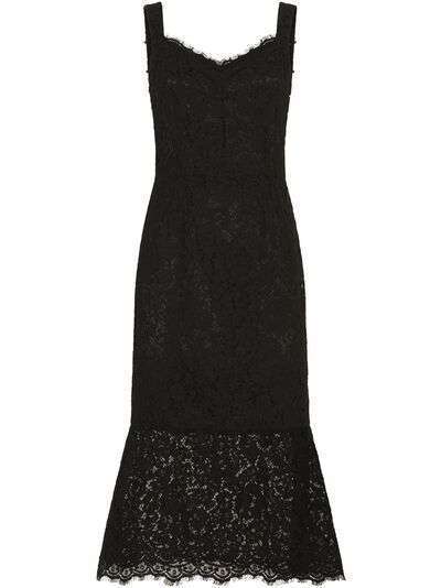 Dolce & Gabbana кружевное платье с V-образным вырезом