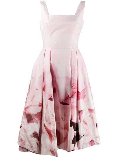 Alexander McQueen платье с цветочным принтом и складками