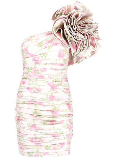 Moschino платье на одно плечо с оборками