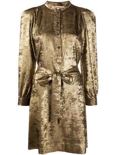 Zadig&Voltaire бархатное платье-рубашка Retouch с поясом