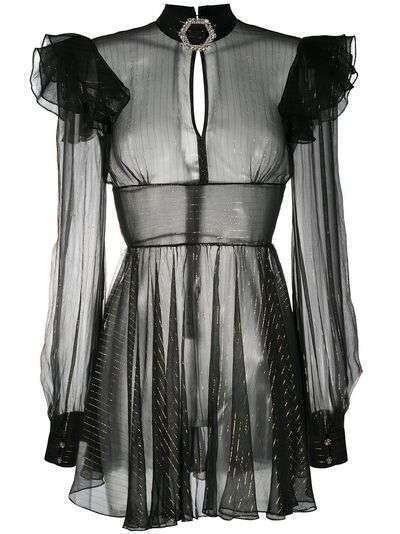 Philipp Plein приталенное платье мини с оборками