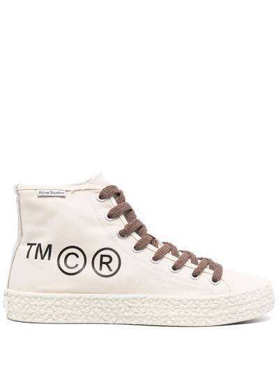 Acne Studios logo print lace-up sneakers