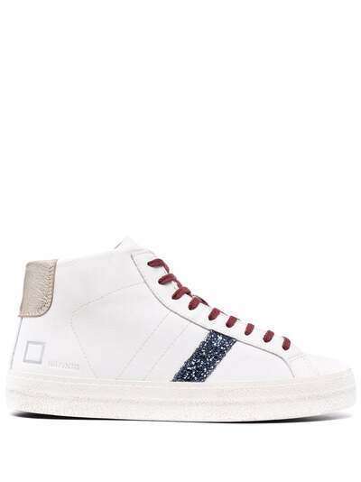 D.A.T.E. colour-block hi-top trainers