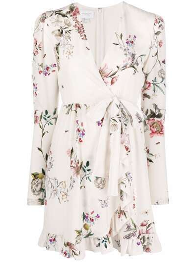 Giambattista Valli шелковое платье с запахом и цветочным принтом