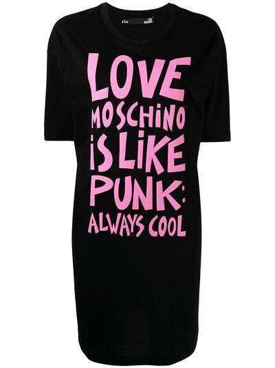 Love Moschino платье-футболка с надписью