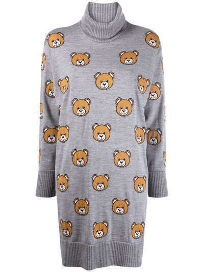 Moschino трикотажное платье Teddy Bear