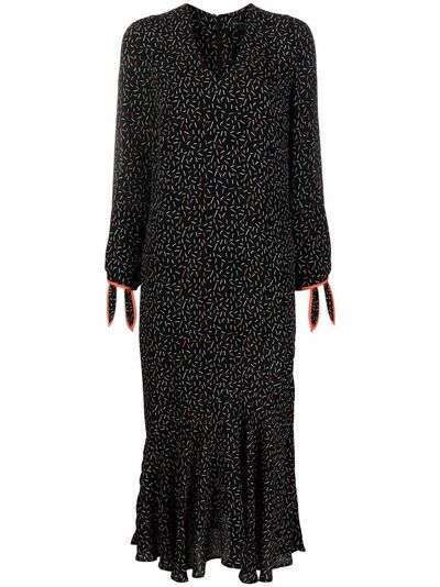 Armani Exchange платье с V-образным вырезом и принтом