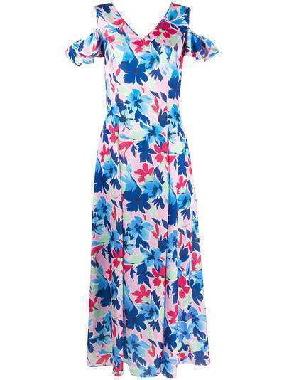 Boutique Moschino платье макси с открытыми плечами и цветочным принтом
