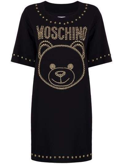 Moschino платье-футболка с декором Teddy Bear