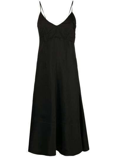 Jil Sander расклешенное платье миди с V-образным вырезом
