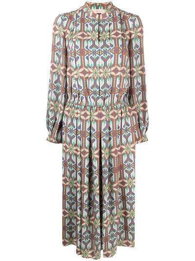 Tory Burch платье миди с геометричным принтом и складками