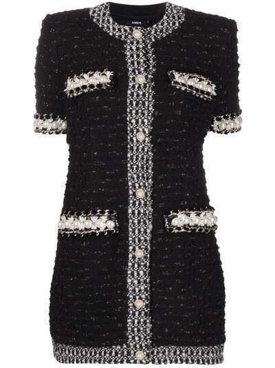 Amen buttoned-up tweed dress