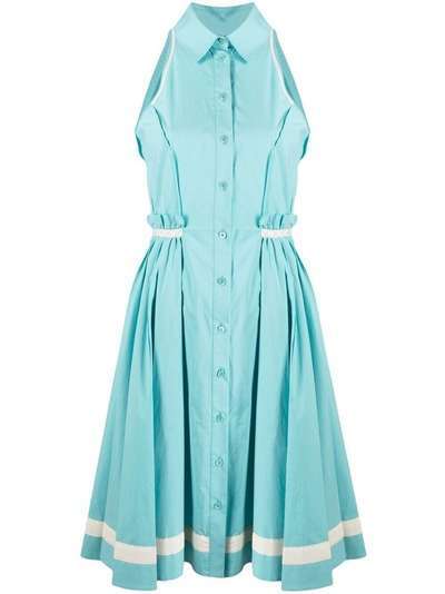 Moschino платье-рубашка в полоску со складками