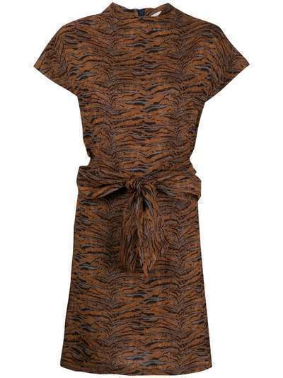 Roseanna ярусное платье с тигровым принтом
