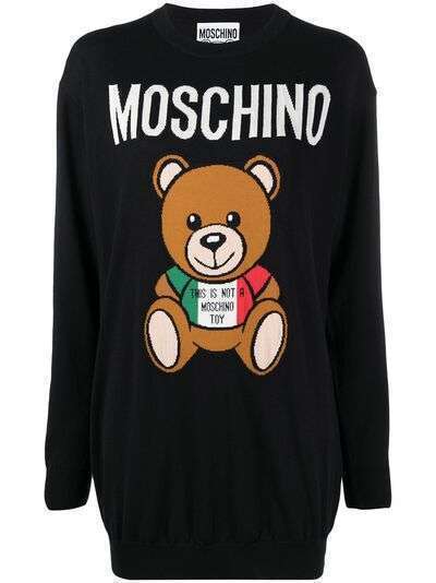 Moschino платье-свитер с логотипом