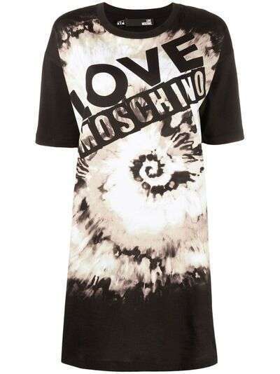 Love Moschino платье-футболка с принтом тай-дай и логотипом