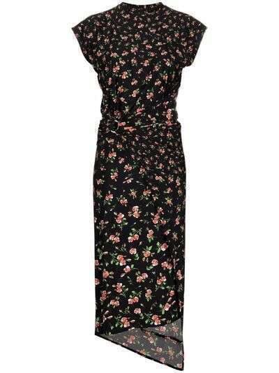 Paco Rabanne платье со сборками и цветочным принтом