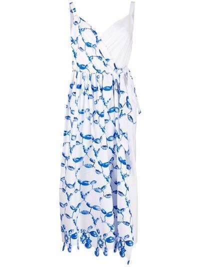 Rosie Assoulin платье асимметричного кроя с абстрактным принтом