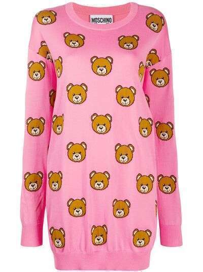 Moschino трикотажное платье Teddy Bear