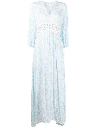 Poupette St Barth расклешенное платье с длинными рукавами