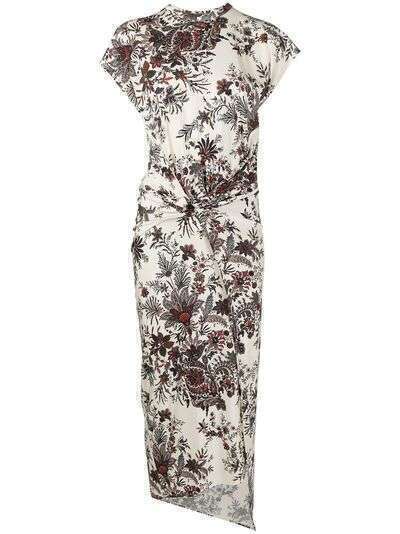 Paco Rabanne платье миди с цветочным принтом