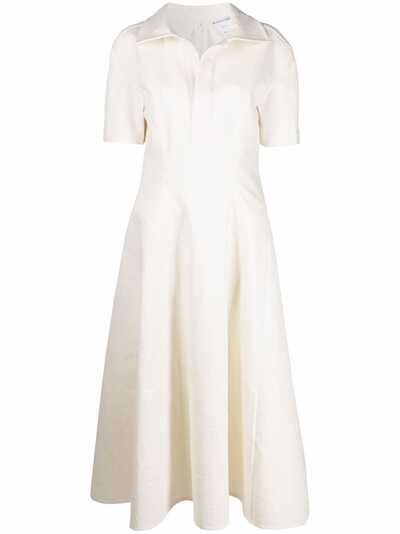 Bottega Veneta расклешенное платье с короткими рукавами