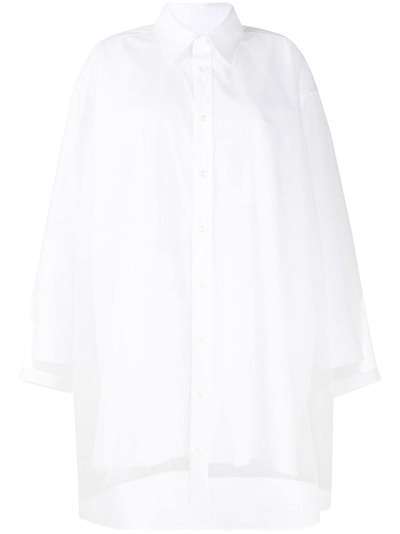 Maison Margiela платье-рубашка с прозрачными вставками