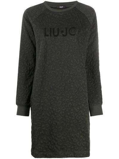 LIU JO платье-свитер с леопардовым узором