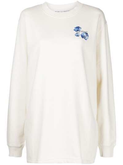 Off-White floral logo-print sweatshirt dress
