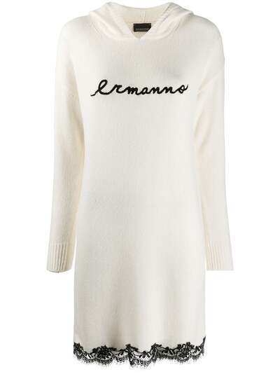 Ermanno Ermanno трикотажное платье с контрастным логотипом
