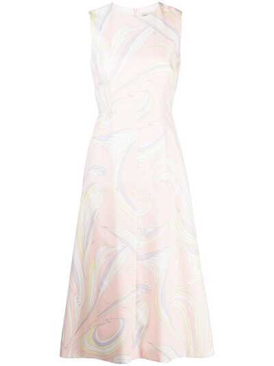 Emilio Pucci расклешенное платье миди с принтом Vortici