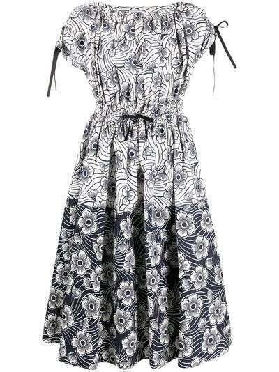 Moncler платье со вставками и цветочным принтом