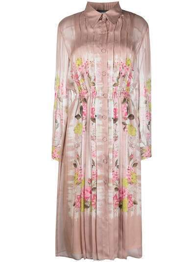 Alberta Ferretti плиссированное платье с цветочным принтом
