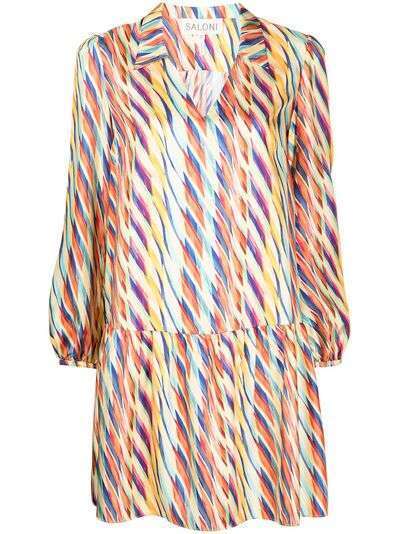 Saloni платье-рубашка с абстрактным принтом