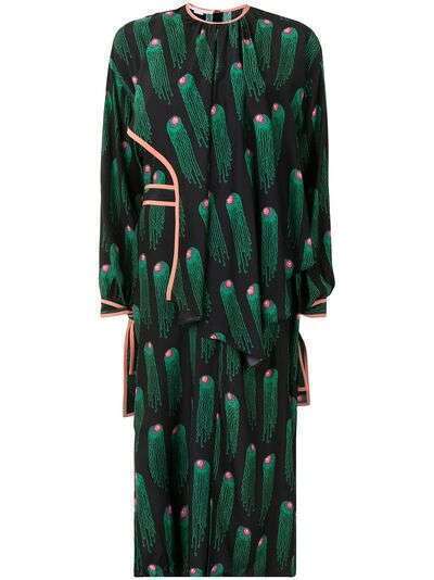 Stella McCartney платье с абстрактным принтом и контрастной окантовкой