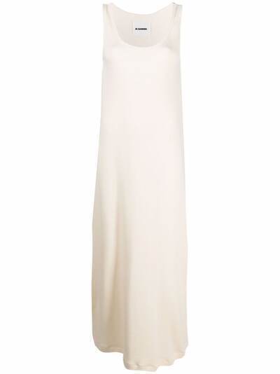 Jil Sander платье макси с вышитым логотипом