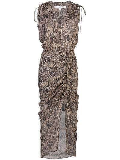 Veronica Beard платье миди со змеиным принтом