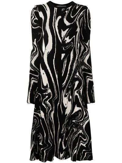ROTATE Sika abstract-pattern midi dress